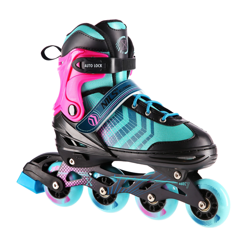 4in1 (rull)uisud NILS EXTREME NH18192 In-line Skates/Hockey Ice Skates, S (29-33), Black/Violet 5 -
