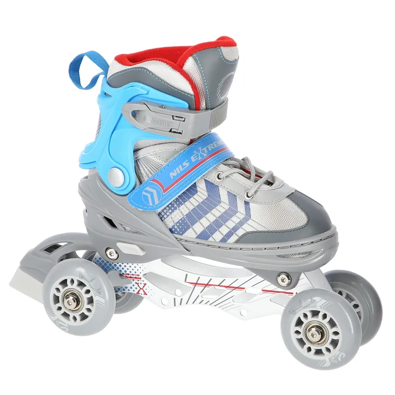 4in1 (rull)uisud NILS EXTREME NH18192 In-line Skates/Hockey Ice Skates, L (39-43), Grey/Blue 4 -