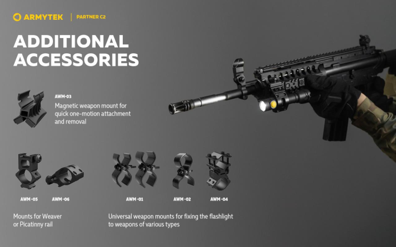 Armytek Partner C2 sooja valgusega taktikaline taskulamp 3 -