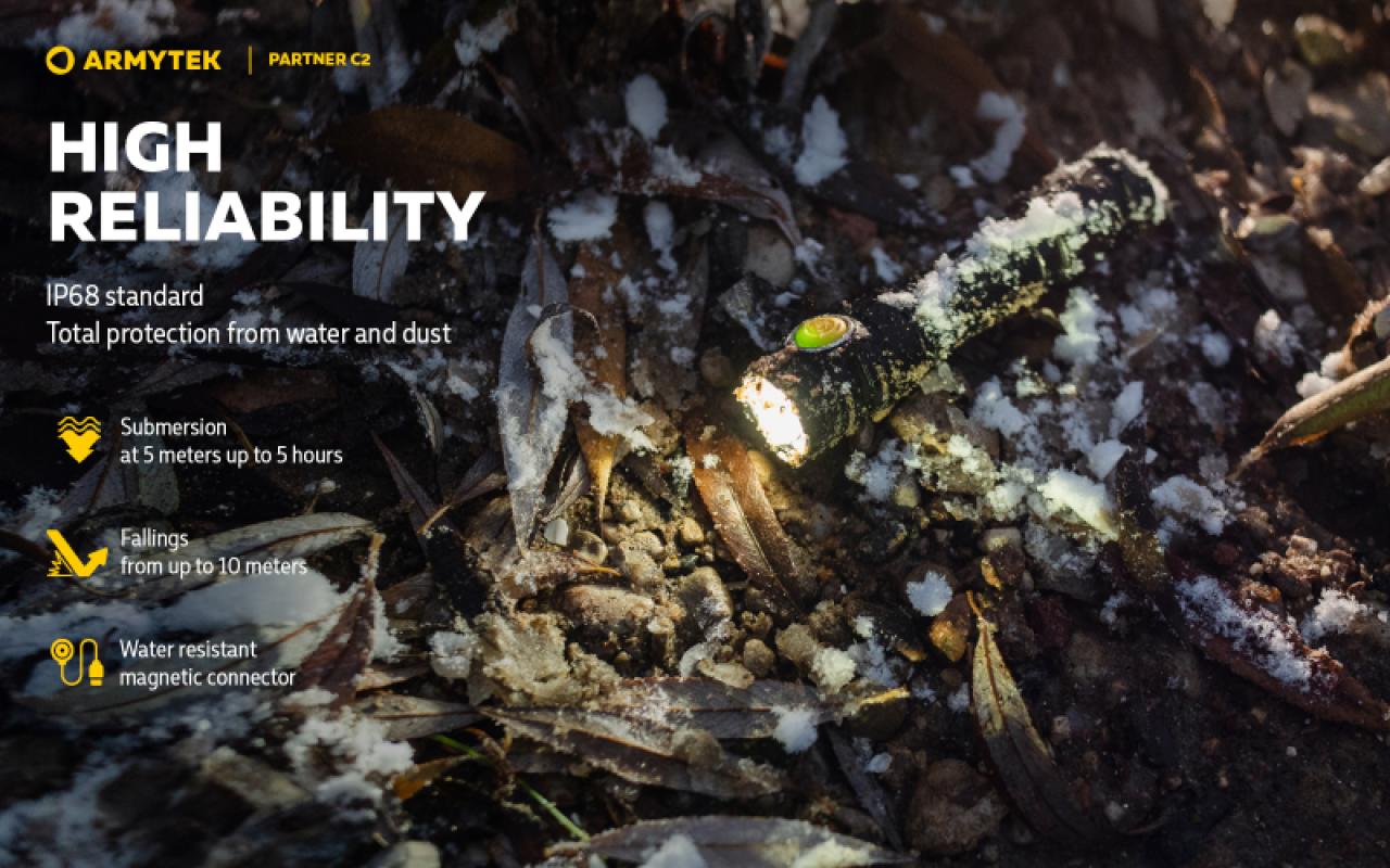 Armytek Partner C2 sooja valgusega taktikaline taskulamp 4 -