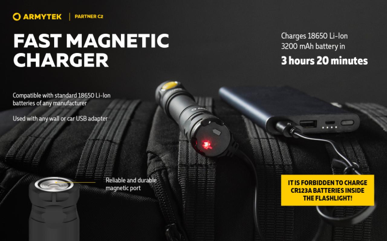 Armytek Partner C2 sooja valgusega taktikaline taskulamp 6 -