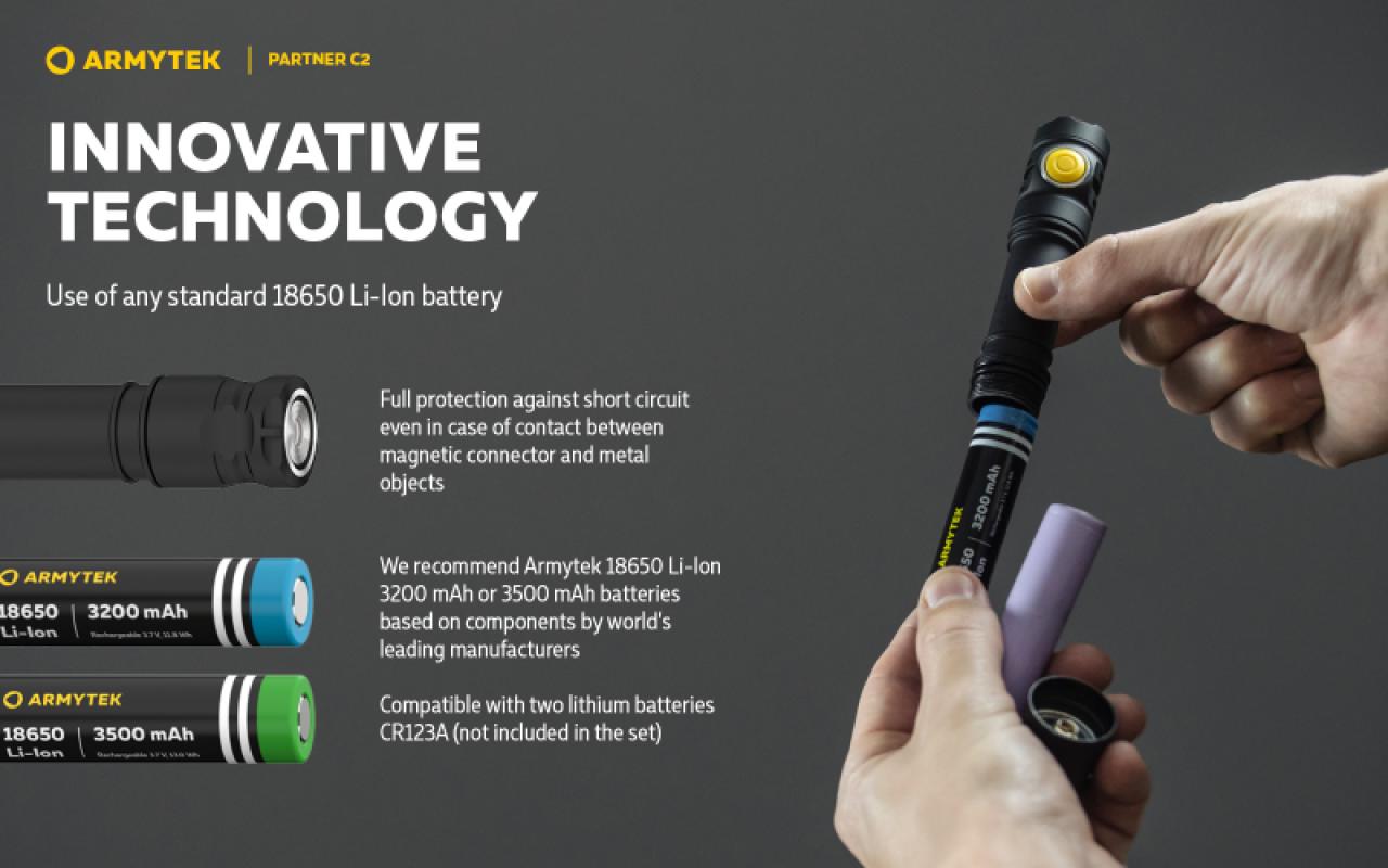 Armytek Partner C2 sooja valgusega taktikaline taskulamp 7 -