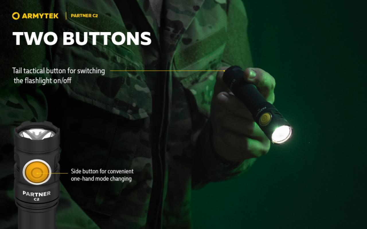 Armytek Partner C2 sooja valgusega taktikaline taskulamp 10 -