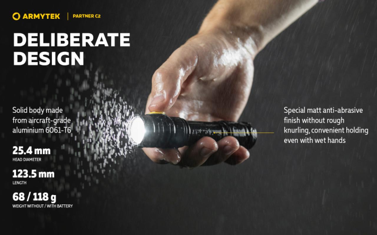 Armytek Partner C2 sooja valgusega taktikaline taskulamp 11 -