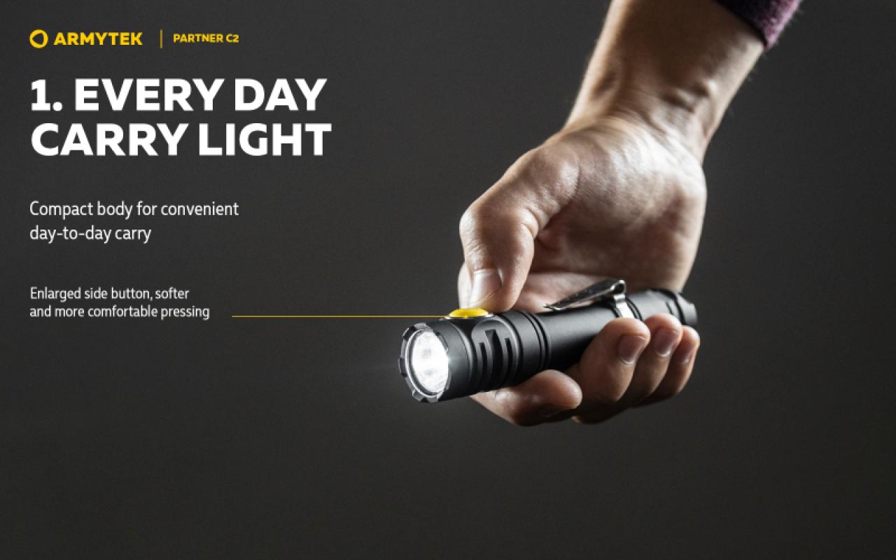 Armytek Partner C2 sooja valgusega taktikaline taskulamp 14 -
