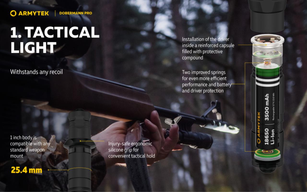 Armytek Dobermann Pro taskulamp 3 -