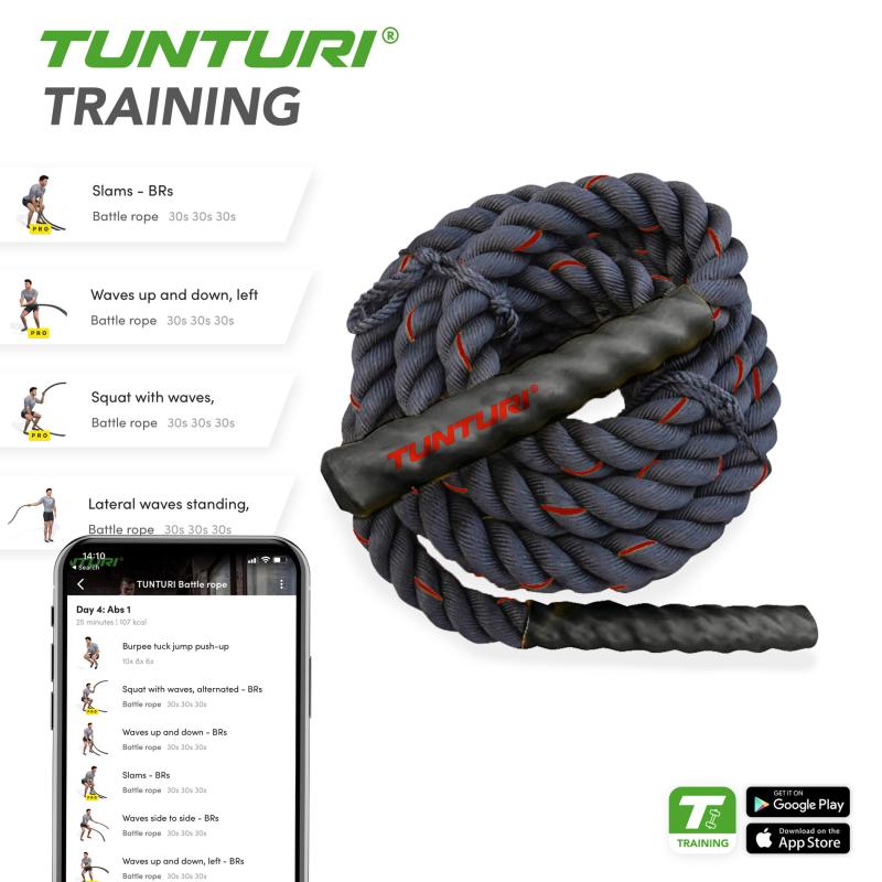 Treeningköis TUNTURI Battle Rope 12m 4 -