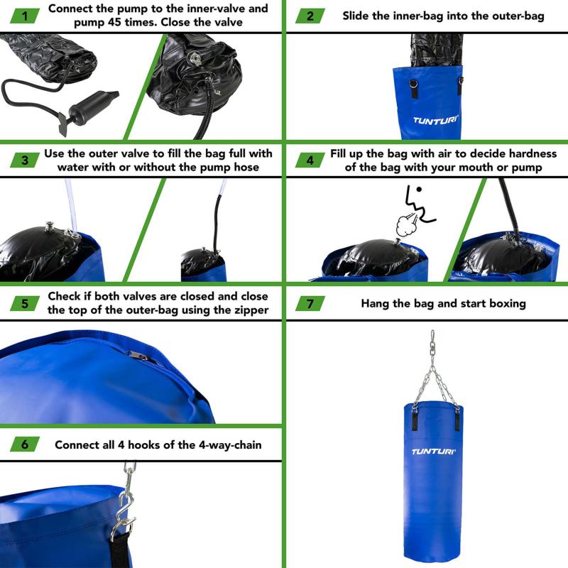 Poksikott Tunturi Aqua Boxing Bag 100 cm, sinine 5 -