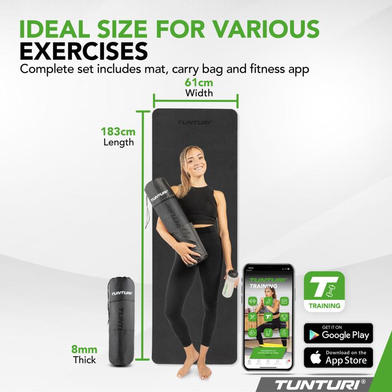 Joogamatt Tunturi Yogamat 8mm, Black 2 -