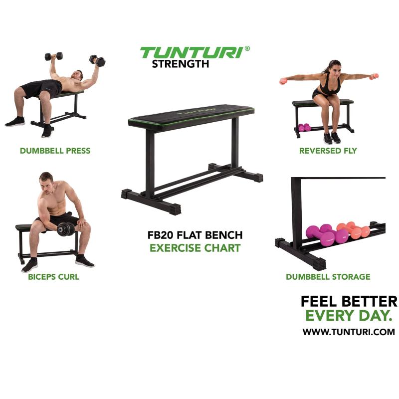 Treeningpink TUNTURI FB20 Flat Bench 3 -
