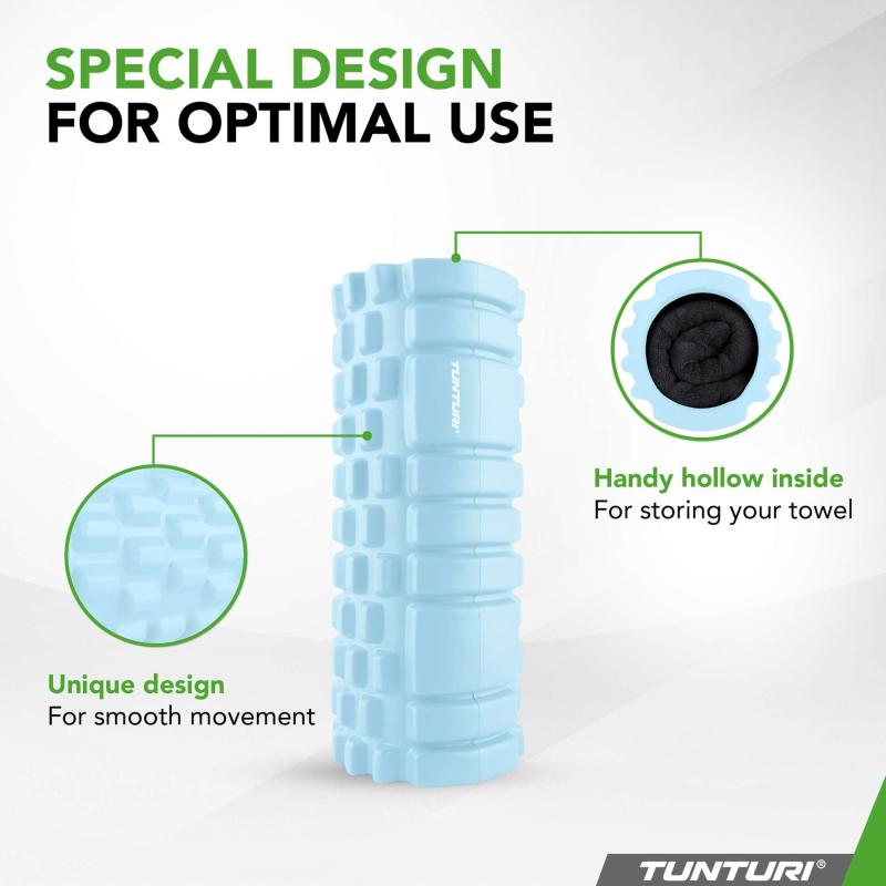 Massažirull TUNTURI Yoga Grid Foam Roller, 33cm, Light Blue 2 -