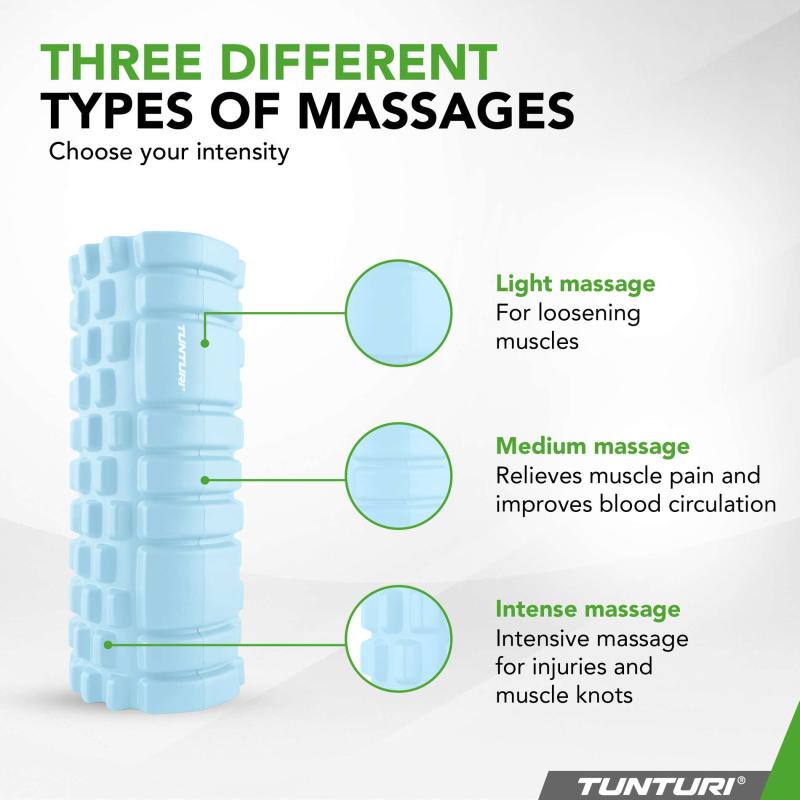 Massažirull TUNTURI Yoga Grid Foam Roller, 33cm, Light Blue 4 -