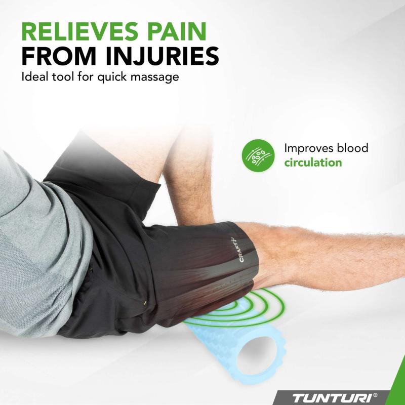 Massažirull TUNTURI Yoga Grid Foam Roller, 33cm, Light Blue 7 -