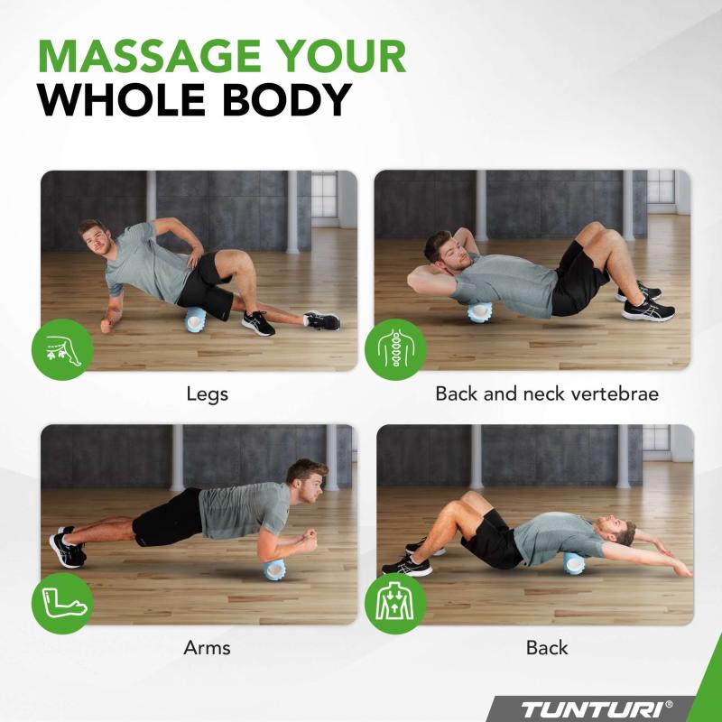 Massažirull TUNTURI Yoga Grid Foam Roller, 33cm, Light Blue 8 -