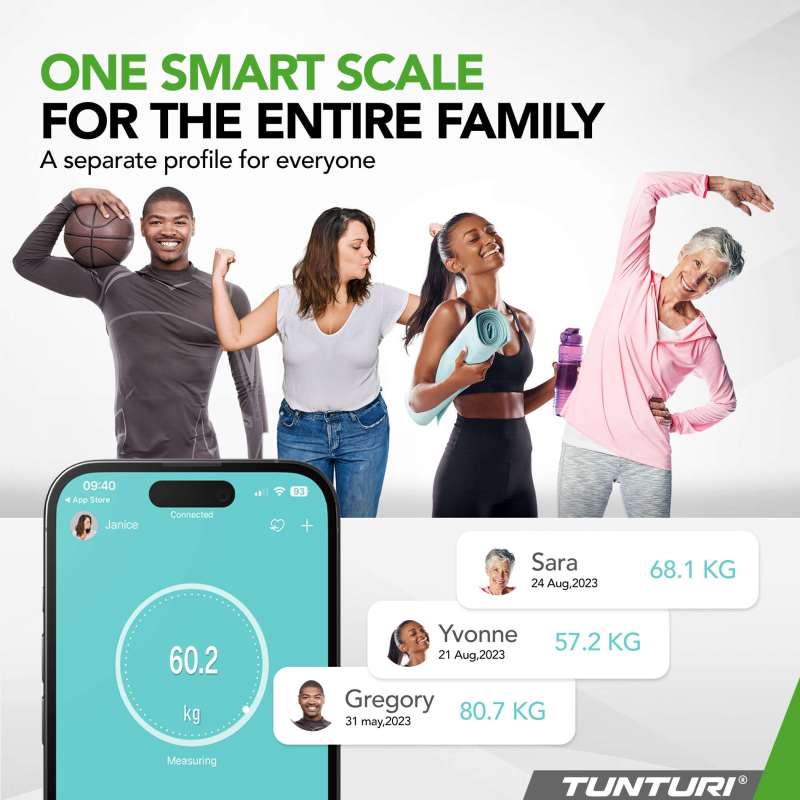 Kaal TUNTURI SC30 Smart Scale with App, must 6 -