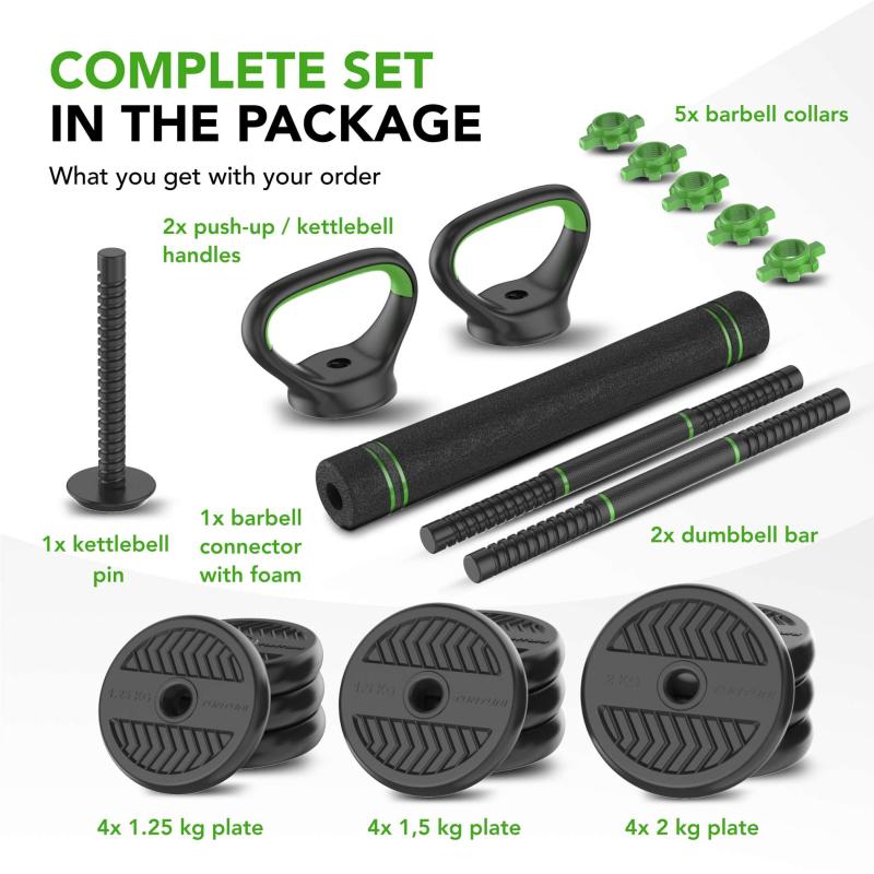 Jõutreeningu komplekt TUNTURI Barbell & Dumbbell Set 20 kg 2 -