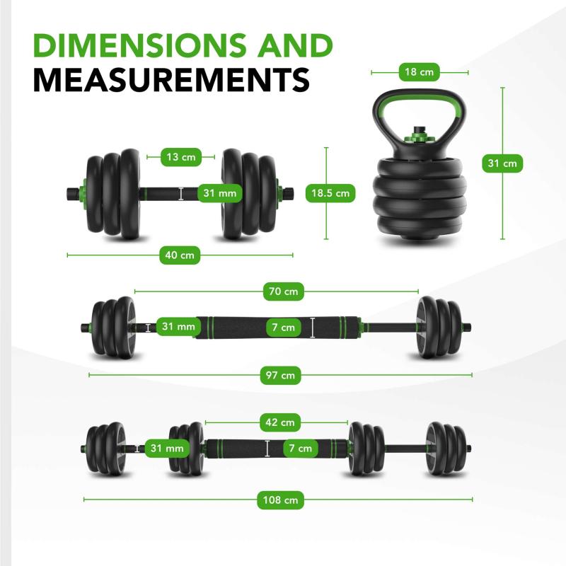 Jõutreeningu komplekt TUNTURI Barbell & Dumbbell Set 20 kg 3 -