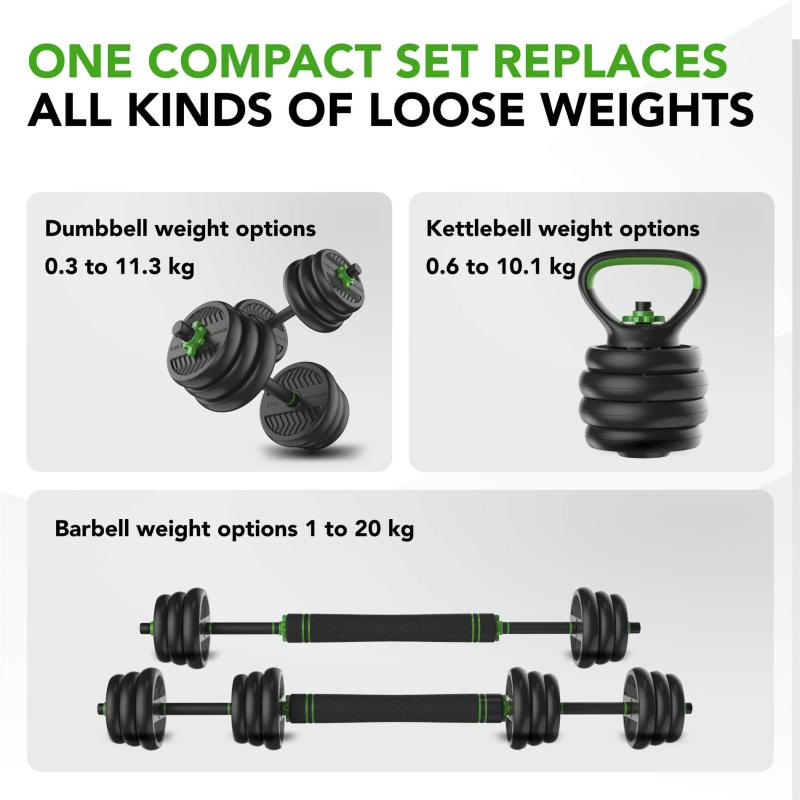 Jõutreeningu komplekt TUNTURI Barbell & Dumbbell Set 20 kg 4 -