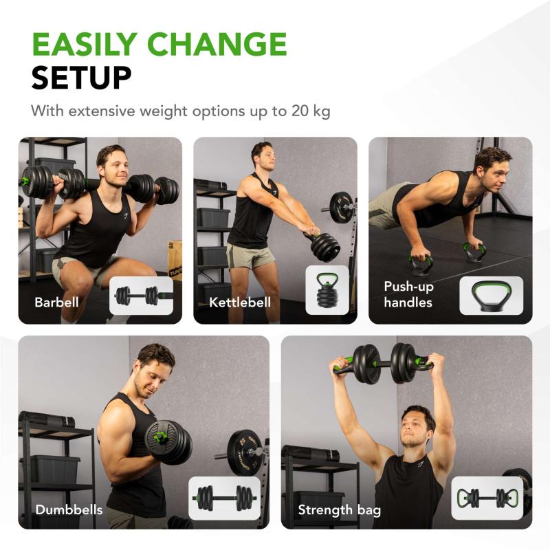 Jõutreeningu komplekt TUNTURI Barbell & Dumbbell Set 20 kg 5 -