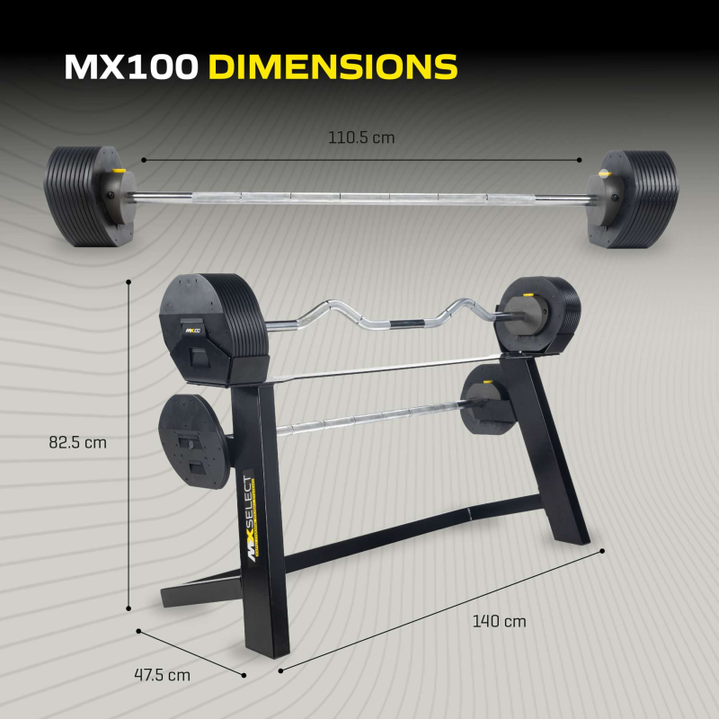 Reguleeritav tõstekang TUNTURI MX100 Barbell 12,8 - 45,5 kg 6 -