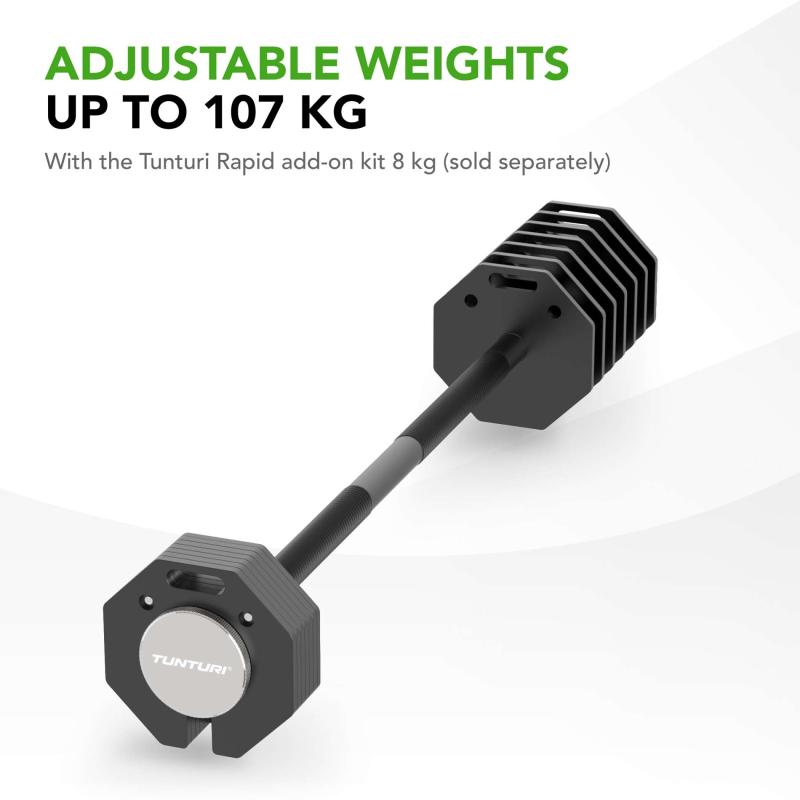 Tõstekang TUNTURI Rapid Adjustable Barbell 11kg 5 -